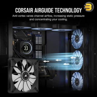 CORSAIR ML140 LED Elite 140mm Magnetic Levitation White LED Fan with AirGuide Single Pack Black CORSAIR ML140 LED Elite 140mm Magnetic Levitation White LED Fan with AirGuide Single Pack Black