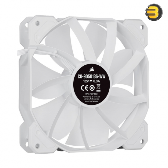 CORSAIR iCUE SP120 RGB ELITE Performance 120mm PWM Triple Fan Kit with iCUE Lighting Node CORE - White