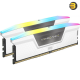 Corsair Vengeance RGB 32GB (2x16GB) DDR5-6000 CL30-36-36-76 1.40V Desktop Memory Kit — Intel XMP 3.0, White Aluminum Heatspreader, Ten-Zone RGB Lighting