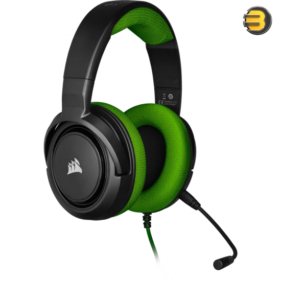 Corsair HS35 — Stereo Gaming Headset - Memory Foam Earcups - Works with PC, Mac, Xbox Series X/ S, Xbox One, PS5, PS4, Nintendo Switch, iOS and Android - Green