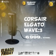 Corsair Elgato Wave 3 - USB Condenser Microphone and Digital Mixer for Streaming, Recording, Podcasting - Clipguard, Capacitive Mute, Plug & Play for PC / Mac