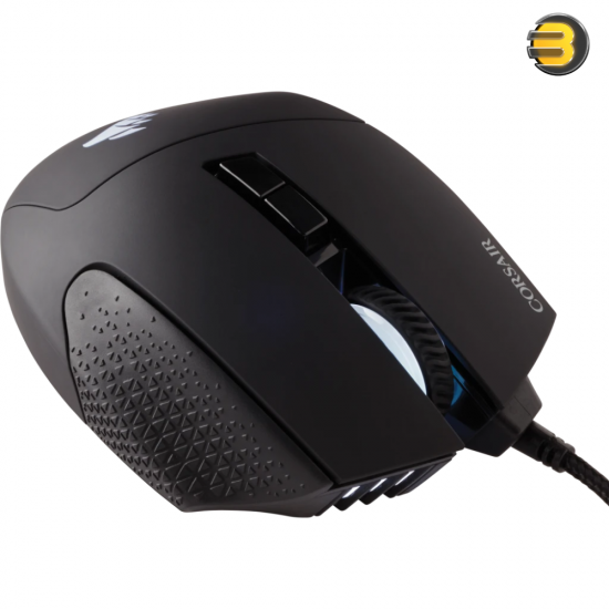 Corsair SCIMITAR RGB ELITE Gaming Mouse For MOBA, MMO - 18,000 DPI - 17 Progammable Buttons - iCUE Compatible - Black