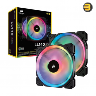 Corsair LL140 RGB 140mm Dual Light Loop RGB LED PWM Fan — 2 Fan Pack with Lighting Node PRO