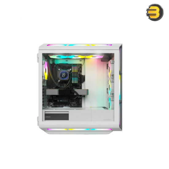 iCUE 5000T RGB Tempered Glass Mid-Tower ATX PC Case — White - CC-9011231-WW