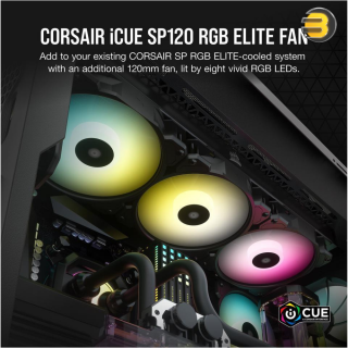 Corsair iCUE SP120 RGB ELITE Performance 120mm PWM Fan — Triple