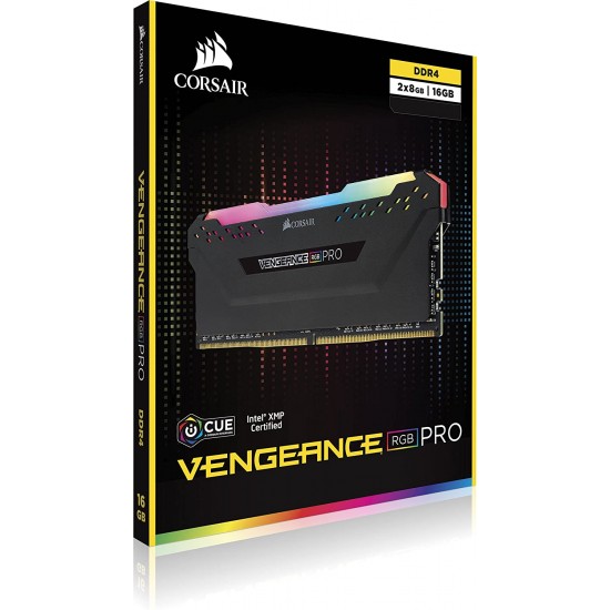 CORSAIR VENGEANCE RGB PRO 16GB (2 x 8GB) DDR4 DRAM 3200MHz C16 Memory Kit — Black