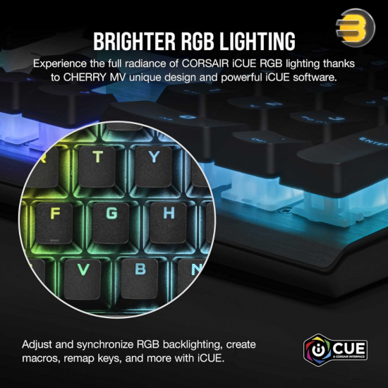 Corsair K60 RGB Pro SE Mechanical Gaming Keyboard — Cherry Mechanical Keyswitches, Durable AluminumFrame, Customizable Per-Key RGB Backlighting, PBT Double-Shot Keycaps, Detachable Palm Rest - CH-910D119-NA