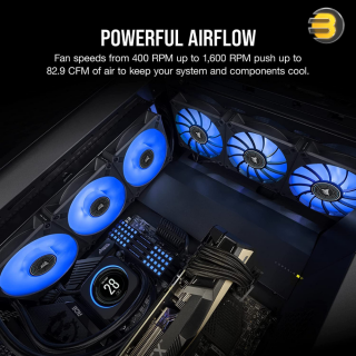CORSAIR ML140 LED Elite 140mm Magnetic Levitation Blue LED Fan with AirGuide Single Pack Black CORSAIR ML140 LED Elite 140mm Magnetic Levitation Blue LED Fan with AirGuide Single Pack Black
