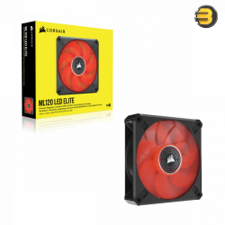 Corsair ML120 LED ELITE Red Premium 120mm PWM Magnetic Levitation Fan with AirGuide, Single Pack
