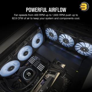 CORSAIR ML140 LED Elite 140mm Magnetic Levitation White LED Fan with AirGuide Single Pack Black CORSAIR ML140 LED Elite 140mm Magnetic Levitation White LED Fan with AirGuide Single Pack Black