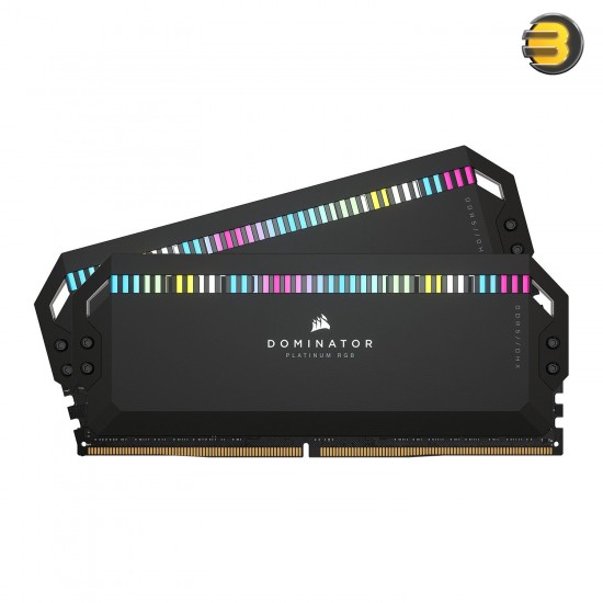 Corsair DOMINATOR PLATINUM RGB 64GB (2x32GB) DDR5 DRAM 5200MHz C40 Memory Kit — Black
