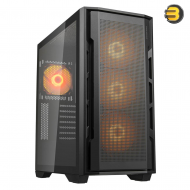 Cougar UNIFACE RGB Mid-Tower Case – 420mm Front or 360mm Top Panel Water Cooling Support, 400mm GPU Compatibility, Dual 120mm Fan Support, Type-C USB Ports, Quad Dust Shields, Efficient Ventilation, and Versatile Motherboard Compatibility