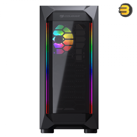Cougar MX410 Mid Tower Gaming Case + VTC 500 80+ BRONZE — Dual ARGB Front Strips, Acrylic Transparent Side Panel, Supports ATX/Micro ATX/Mini ITX, Up to 165mm CPU Cooler Height, 240mm Water Cooling Radiator Support
