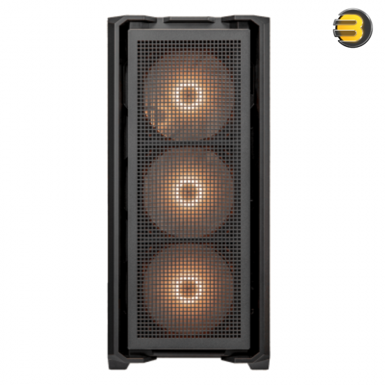 Cougar MX600 RGB Full Tower Gaming Case — Tempered Glass Side Panel, E-ATX Support, 3x 140mm ARGB Fans Pre-Installed, USB-C, Vertical GPU Mount, Black
