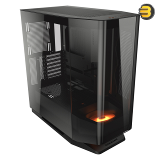 Cougar FV270 Mid Tower Gaming Case – Mini ITX/Micro ATX/ATX/CEB/E‑ATX; Type‑C I/O; Vertical GPU; Up to 9 Fans (ARGB); Water Cooling; Max GPU 450mm, CPU 180mm, PSU 250mm — Black Cougar FV270 Mid Tower Gaming Case – Mini ITX/Micro ATX/ATX/CEB/E‑ATX; Type‑C I/O; Vertical GPU; Up to 9 Fans (ARGB); Water Cooling; Max GPU 450mm, CPU 180mm, PSU 250mm — Black