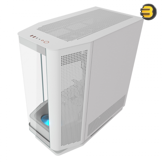 Cougar FV270 Mid Tower Gaming Case – Mini ITX/Micro ATX/ATX/CEB/E‑ATX; Type‑C I/O; Vertical GPU; Up to 9 Fans (ARGB); Water Cooling; Max GPU 450mm, CPU 180mm, PSU 250mm — White