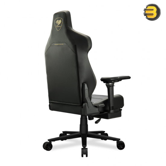 Cougar ARMOR EVO M Gaming Chair — Breathable PVC Leather, 5D Adjustable Armrest, Lumbar Cushion, Full Steel Frame, Class 4 Gas Lift Cylinder Up To 160Kg Capacity, Black/Gold | 3MEVMGLB.0001