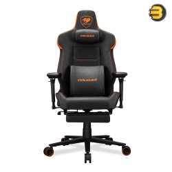 Cougar ARMOR EVO M Gaming Chair — Breathable PVC Leather, 5D Adjustable Armrest, Lumbar Cushion, Full Steel Frame, Class 4 Gas Lift Cylinder Up To 160Kg Capacity, Black/Orange| 3MEVMORB.0001