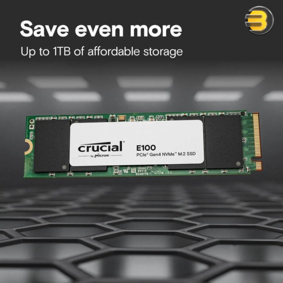 Crucial E100 480GB M.2 NVMe Gen4 SSD – Up to 4,700MB/s