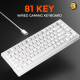 DAREU EK75 Compact 75-Key Rainbow Wired Gasket Gaming Keyboard - White, Mechanical Design, RGB Backlight, Hot-Swappable Switches, Durable Build, Smooth Typing & Gaming Performance