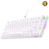 DAREU EK75 Compact 75-Key Rainbow Wired Gasket Gaming Keyboard - White, Mechanical Design, RGB Backlight, Hot-Swappable Switches, Durable Build, Smooth Typing & Gaming Performance