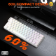 DAREU COOL60 Wired 8K Magnetic Gaming Keyboard White - 0.01mm RT Accuracy, Ultra-Fast Response, Hot-Swappable Magnetic Switches, Compact 60% Layout, RGB Backlight, Professional Esports Performance Keyboard
