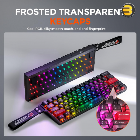 DAREU COOL60 Wired 8K Magnetic Gaming Keyboard - 0.01mm RT Accuracy, Ultra-Fast Response, Hot-Swappable Magnetic Switches, Compact 60% Layout, RGB Backlight, Professional Esports Performance Keyboard