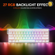 DAREU COOL60 Wired 8K Magnetic Gaming Keyboard White - 0.01mm RT Accuracy, Ultra-Fast Response, Hot-Swappable Magnetic Switches, Compact 60% Layout, RGB Backlight, Professional Esports Performance Keyboard
