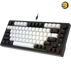 DAREU EK75 Compact 75-Key Rainbow Wired Gasket Gaming Keyboard - Black, Mechanical Design, RGB Backlight, Hot-Swappable Switches, Durable Build, Smooth Typing & Gaming Performance