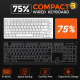 DAREU EK75 Compact 75-Key Rainbow Wired Gasket Gaming Keyboard - White, Mechanical Design, RGB Backlight, Hot-Swappable Switches, Durable Build, Smooth Typing & Gaming Performance
