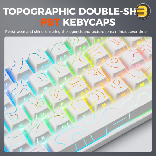 DAREU COOL60 Wired 8K Magnetic Gaming Keyboard White - 0.01mm RT Accuracy, Ultra-Fast Response, Hot-Swappable Magnetic Switches, Compact 60% Layout, RGB Backlight, Professional Esports Performance Keyboard