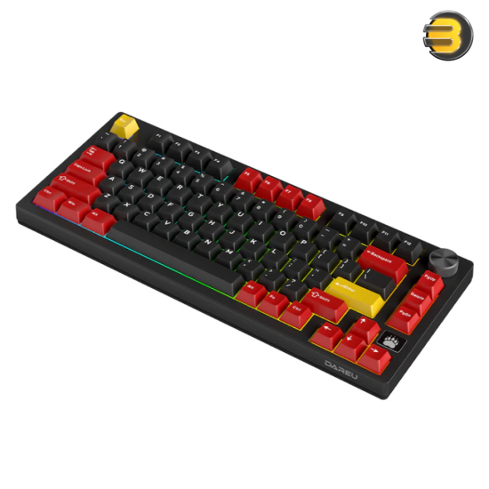 DAREU EK75RT 8K Wired Aluminum Gaming Keyboard - 75% Layout, Magnetic Switches, 8K Hz Polling Rate, Adjustable Actuation & Rapid Trigger, Metal Volume Knob, South-Facing RGB, Solid Aluminum Alloy Build