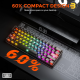 DAREU COOL60 Wired 8K Magnetic Gaming Keyboard - 0.01mm RT Accuracy, Ultra-Fast Response, Hot-Swappable Magnetic Switches, Compact 60% Layout, RGB Backlight, Professional Esports Performance Keyboard