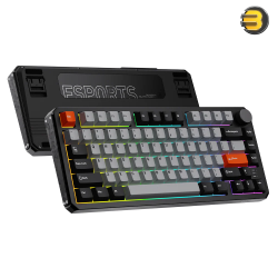DAREU A75 HE Wired Aluminum Gaming Keyboard Black - Magnetic Switches, 8000Hz Polling Rate, 0.02mm Actuation, 0.2ms Low Latency, 220-Grit Aluminum Cover, Ultra-Fast Response, Premium Build for Competitive Gaming