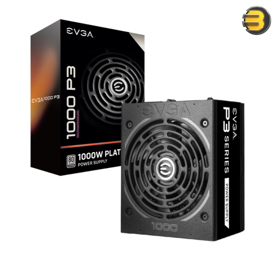 EVGA SuperNOVA 1000 P3 — 80 Plus Platinum 1000W, Fully Modular, Eco Mode with FDB Fan, 10 Year Warranty, Includes Power ON Self Tester, Compact 180mm Size - Power Supply