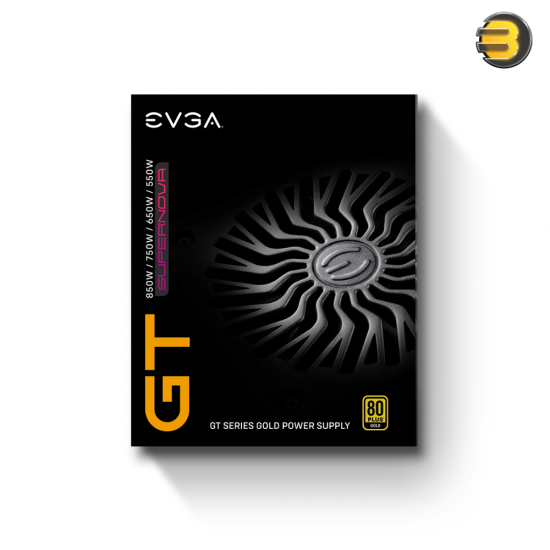 EVGA SuperNOVA 850 GT 80+ Gold 850W — Fully Modular, Auto Eco Mode with FDB Fan, 7 Year Warranty, Includes Power ON Self Tester, Compact 150mm Size - Power Supply