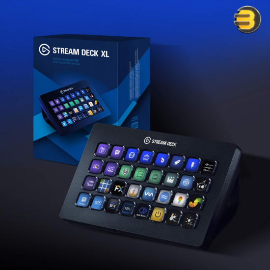 Elgato Stream Deck XL - Advanced Studio Controller, 32 Macro Keys, Trigger Actions in Apps and Software Like OBS, Twitch, ​YouTube and More, Works with Mac and PC, Black