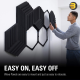 Elgato Wave Panels Starter Set (Black) — 6 acoustic treatment panels, dual density foam, proprietary EasyClick frames, modular design, easy setup and removal
