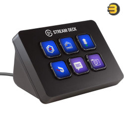 Elgato Stream Deck Mini — Compact Studio Controller, 6 macro keys, trigger actions in apps and software like OBS, Twitch, YouTube and more, works with Mac and PC Black 10GAI9901