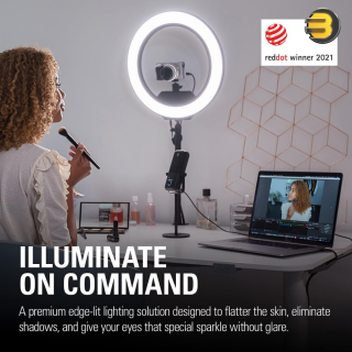 Elgato Ring Light — Premium 2500 lumens Light with desk clamp and ball mount for Streaming, TikTok, Instagram, Home Office, Temperature and Brightness app-adjustable on Mac, PC, iOS, Android
