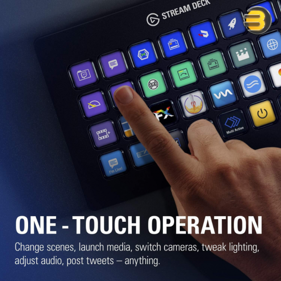 Elgato Stream Deck XL - Advanced Studio Controller, 32 Macro Keys, Trigger Actions in Apps and Software Like OBS, Twitch, ​YouTube and More, Works with Mac and PC, Black