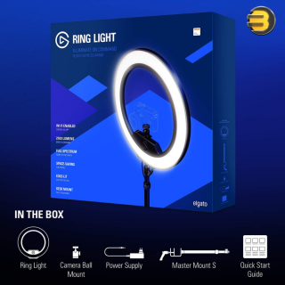 Elgato Ring Light — Premium 2500 lumens Light with desk clamp and ball mount for Streaming, TikTok, Instagram, Home Office, Temperature and Brightness app-adjustable on Mac, PC, iOS, Android