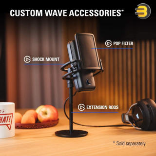 Elgato Wave:3 - Premium Studio Quality USB Condenser Microphone for  Streaming, Podcast, Gaming and Home Office, Free Mixer Software, Sound  Effect