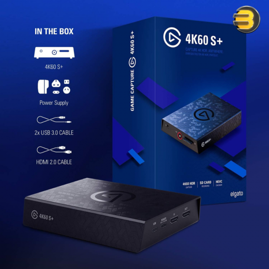 Elgato Game Capture 4K60 S+ — 4K60 HDR10 Capture with Standalone SD card Recording, Zero-lag Passthrough - 10GAP9901