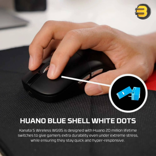 Fantech Kanata S Wireless Gaming Mouse WG9S – 89g Ultra-Lightweight, PixArt 3311 Sensor, 12,000 DPI, 70-Hour Battery, Dual Mode (2.4GHz + Wired) - Black Fantech Kanata S Wireless Gaming Mouse WG9S – 89g Ultra-Lightweight, PixArt 3311 Sensor, 12,000 DPI, 70-Hour Battery, Dual Mode (2.4GHz + Wired) - Black