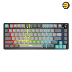 Fantech Atom MK913 Pro83 Wireless Mechanical Keyboard – Blue Switches, Tri-Mode (2.4GHz/BT 5.1/USB-C), Hot-Swappable, PBT Keycaps, Per-Key RGB, 2000mAh Battery - black