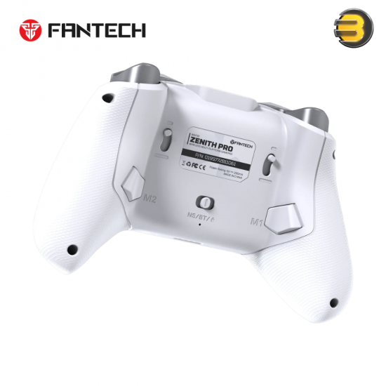 Fantech WGP18 ZENITH PRO Stealth Black tri-mode gaming controller with Hall-Effect sticks, mechanical switches, 14 macro keys, RGB lighting and 6-axis gyroscope
