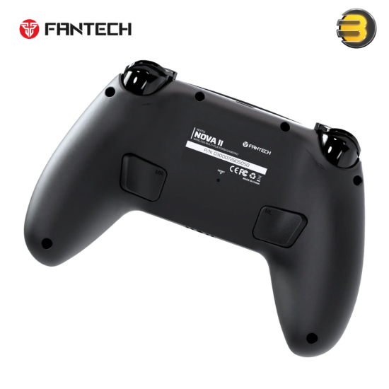 Fantech WGP16 NOVA II Stealth Black dual-mode gaming controller with Bluetooth 5.3, USB Type-C, 12 macro buttons, 3-level turbo and cloud gaming optimization