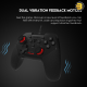 Fantech Shooter II GP13 black USB wired gaming controller with 19 action buttons, dual-motor vibration, 1.8m braided cable and ergonomic contoured grips