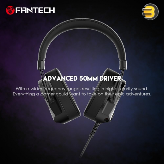Fantech Alto 7.1 HG26 RGB Gaming Headset – 50mm Drivers, USB Virtual 7.1, Detachable Mic, Memory Foam Earcups, On-Earcup Volume Control